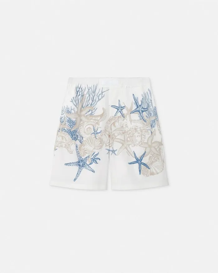 Versace Pants and Shorts Barocco Sea Cotton Shorts Whiteprint 8211 Men