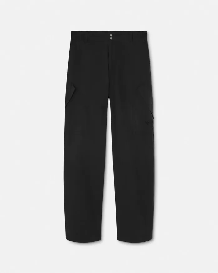 Versace Pants and Shorts Embroidered Versace Milano Stamp Pants Black 8211 Men