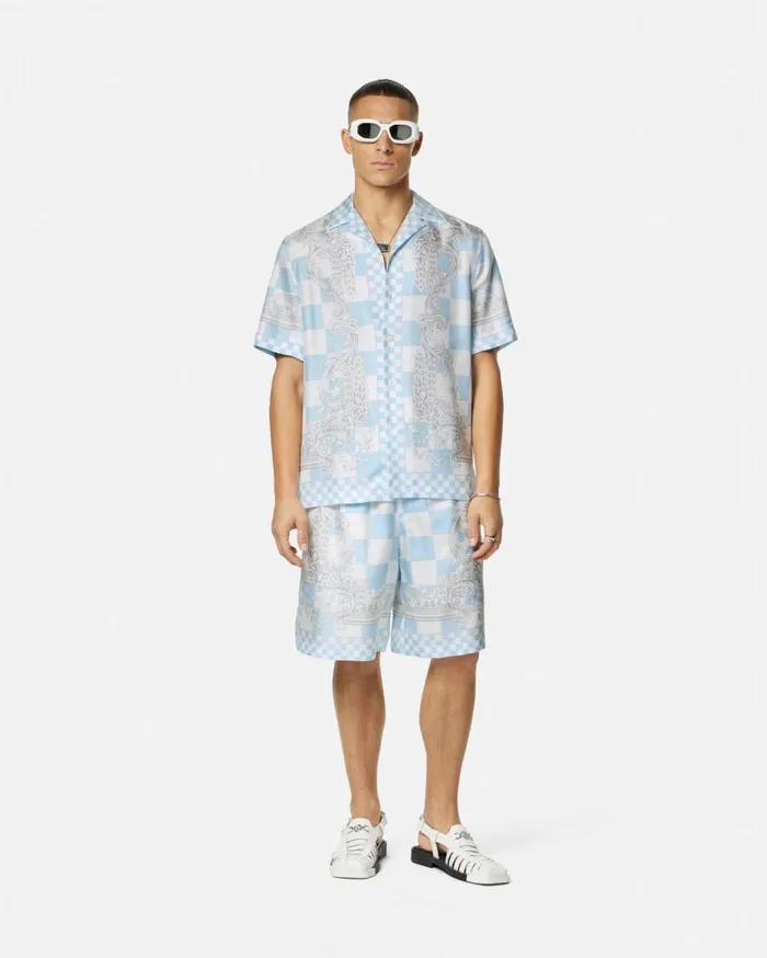 Versace Pants and Shorts Medusa Contrasto Silk Shorts Blueprint 8211 Men Versace Pants and Shorts Medusa Contrasto Silk Shorts Blueprint 8211 Men