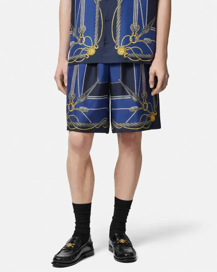 Versace Pants and Shorts Versace Nautical Silk Shorts Blueprint 8211 Men Versace Pants and Shorts Versace Nautical Silk Shorts Blueprint 8211 Men