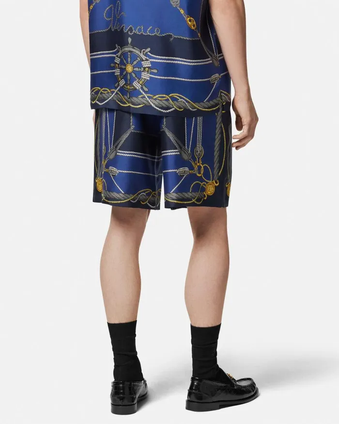 Versace Pants and Shorts Versace Nautical Silk Shorts Blueprint 8211 Men Versace Pants and Shorts Versace Nautical Silk Shorts Blueprint 8211 Men