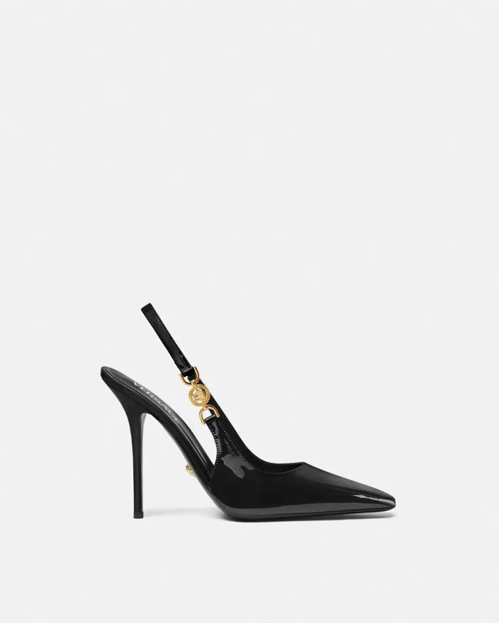 Versace Pumps and Slingbacks Medusa 03995 Slingback Pumps 110 Mm Blackgold 8211 Women
