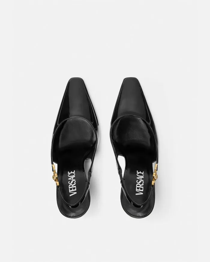 Versace Pumps and Slingbacks Medusa 03995 Slingback Pumps 110 Mm Blackgold 8211 Women Versace Pumps and Slingbacks Medusa 03995 Slingback Pumps 110 Mm Blackgold 8211 Women
