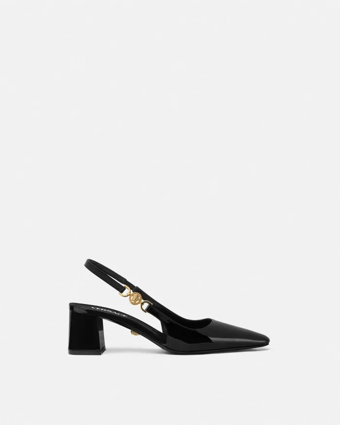 Versace Pumps and Slingbacks Medusa 03995 Slingback Pumps 55 Mm Blackgold 8211 Women