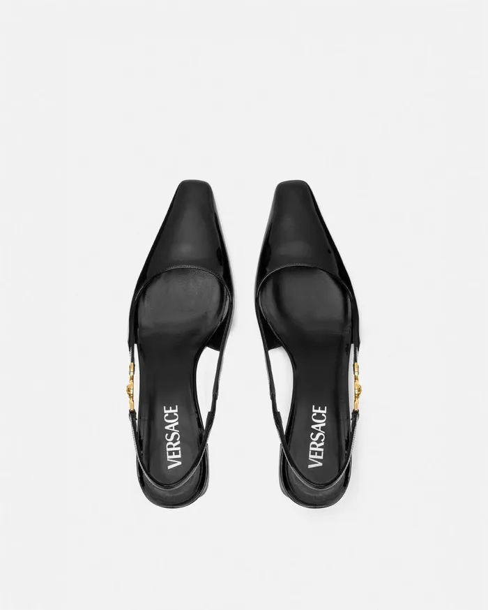 Versace Pumps and Slingbacks Medusa 03995 Slingback Pumps 55 Mm Blackgold 8211 Women Versace Pumps and Slingbacks Medusa 03995 Slingback Pumps 55 Mm Blackgold 8211 Women