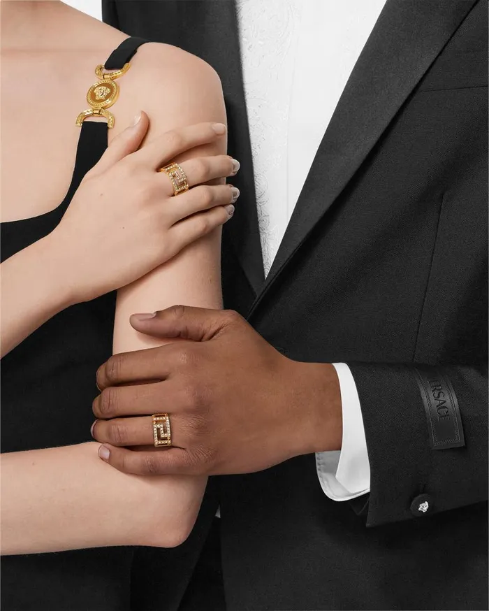 Versace Rings Greca Crystal Ring Gold 8211 Women