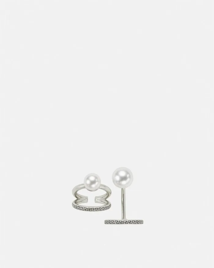 Versace Rings Medusa Pearl Fingertip Rings Silver 8211 Women