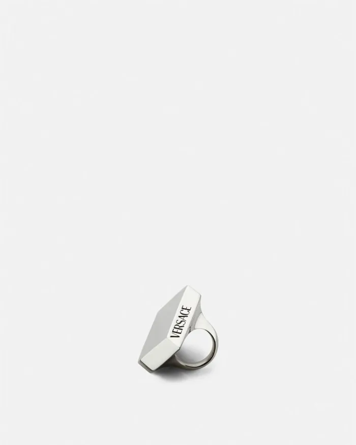 Versace Rings Mosaic Logo Ring Silver 8211 Women Versace Rings Mosaic Logo Ring Silver 8211 Women