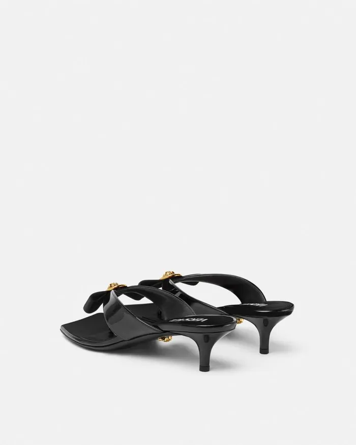 Versace Sandals Gianni Ribbon Mules 45 Mm Blackgold 8211 Women Versace Sandals Gianni Ribbon Mules 45 Mm Blackgold 8211 Women