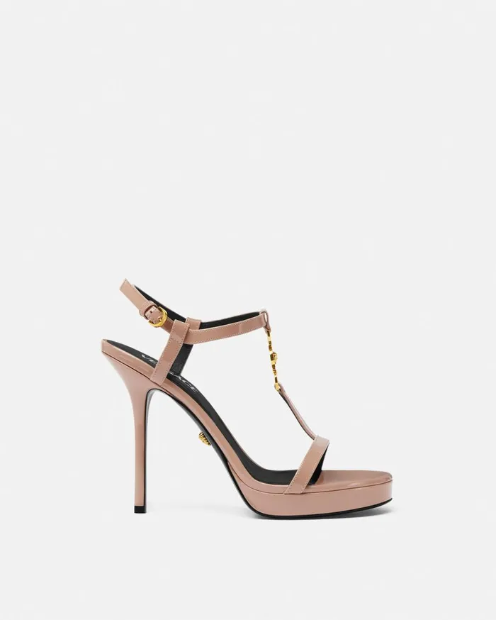 Versace Sandals Medusa 03995 Patent Sandals 115 Mm Brown 8211 Women