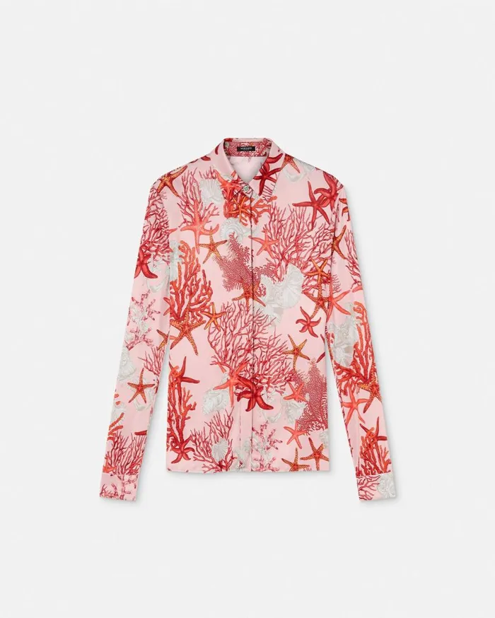 Versace Shirts and Tops Barocco Sea Fitted Shirt Pinkprint 8211 Women