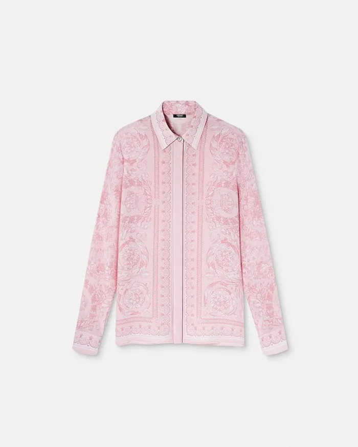 Versace Shirts and Tops Barocco Silk Shirt Pinkprint 8211 Women