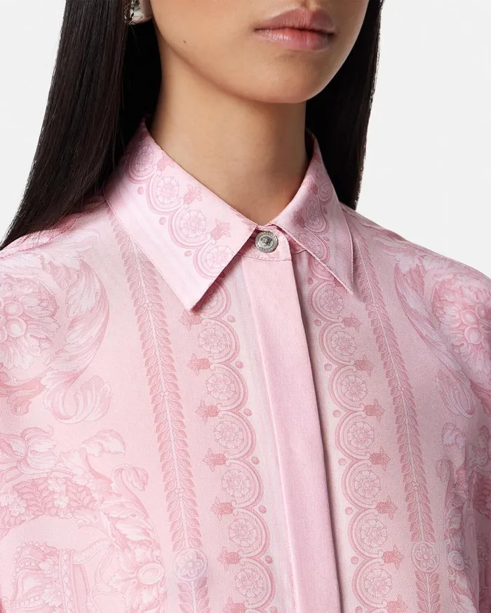 Versace Shirts and Tops Barocco Silk Shirt Pinkprint 8211 Women Versace Shirts and Tops Barocco Silk Shirt Pinkprint 8211 Women