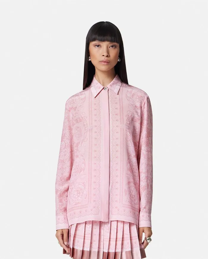 Versace Shirts and Tops Barocco Silk Shirt Pinkprint 8211 Women Versace Shirts and Tops Barocco Silk Shirt Pinkprint 8211 Women