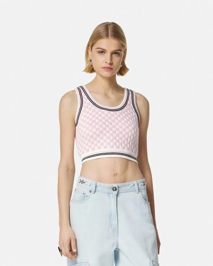 Versace Shirts and Tops Contrasto Knit Tank Top Pinkprint 8211 Women Versace Shirts and Tops Contrasto Knit Tank Top Pinkprint 8211 Women