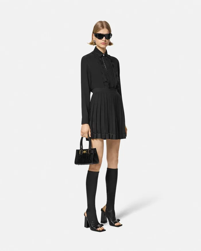 Versace Shirts and Tops Ruffled Silk Crpe Shirt Black 8211 Women Versace Shirts and Tops Ruffled Silk Crpe Shirt Black 8211 Women