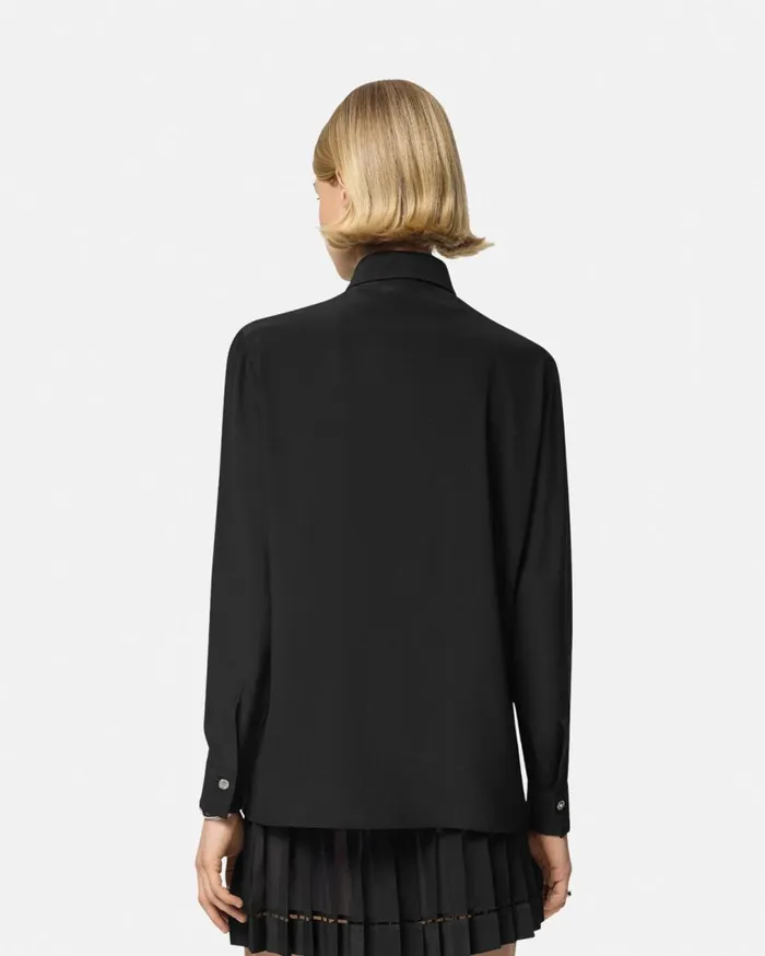 Versace Shirts and Tops Ruffled Silk Crpe Shirt Black 8211 Women Versace Shirts and Tops Ruffled Silk Crpe Shirt Black 8211 Women