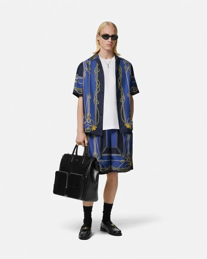Versace Shirts Versace Nautical Silk Shirt Blueprint 8211 Men Versace Shirts Versace Nautical Silk Shirt Blueprint 8211 Men