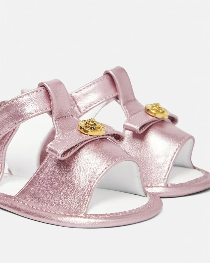 Versace Shoes and First Steps Medusa Baby Metallic Sandals Light Pink 8211 Children Versace Shoes and First Steps Medusa Baby Metallic Sandals Light Pink 8211 Children