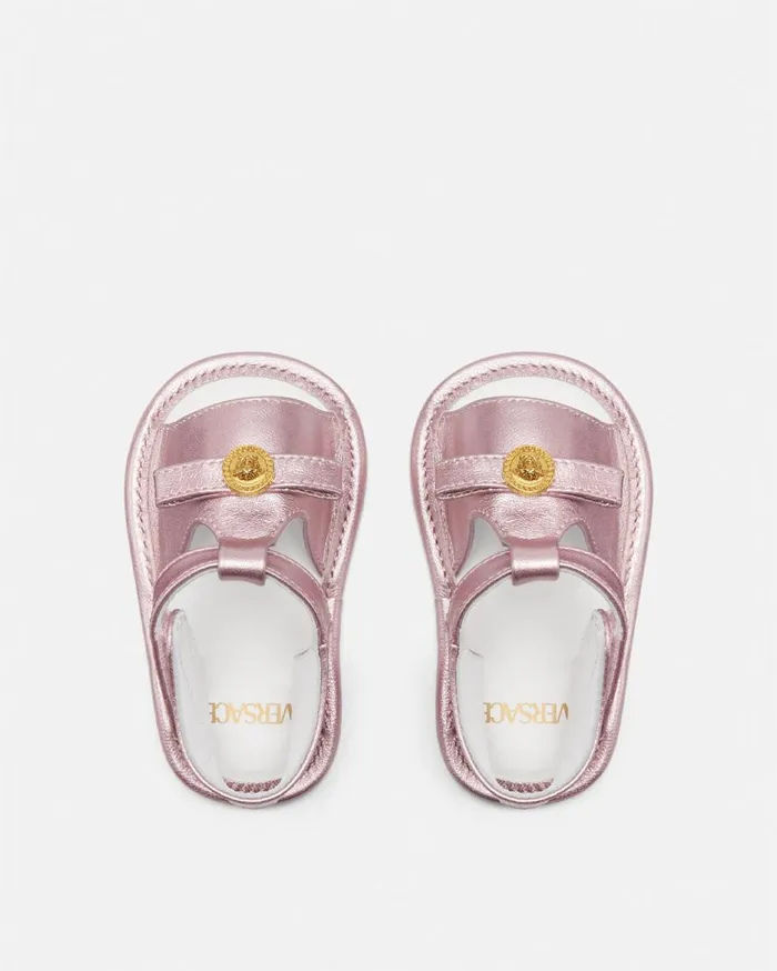 Versace Shoes and First Steps Medusa Baby Metallic Sandals Light Pink 8211 Children Versace Shoes and First Steps Medusa Baby Metallic Sandals Light Pink 8211 Children