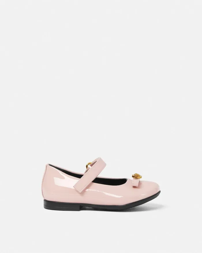Versace Shoes Gianni Ribbon Patent Baby Ballerinas Light Pink 8211 Children
