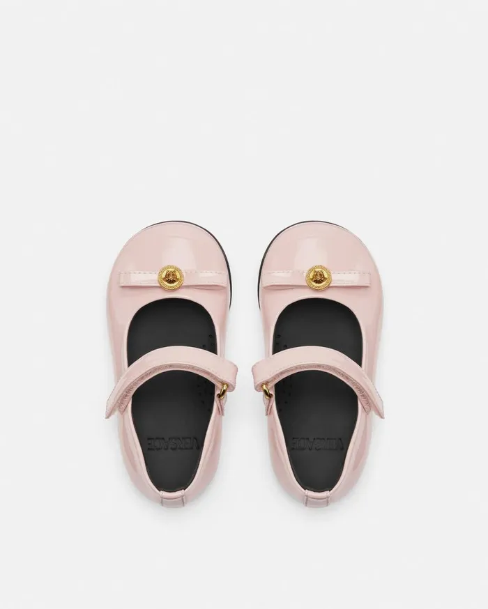 Versace Shoes Gianni Ribbon Patent Baby Ballerinas Light Pink 8211 Children Versace Shoes Gianni Ribbon Patent Baby Ballerinas Light Pink 8211 Children