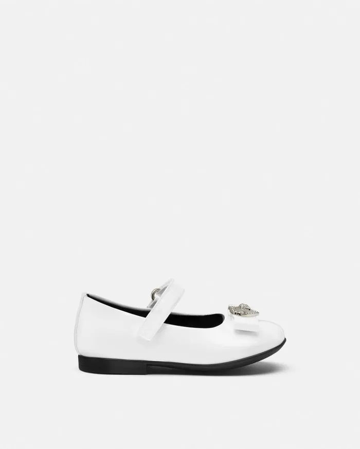 Versace Shoes Ribbon Heart Medusa Baby Ballerinas White 8211 Children