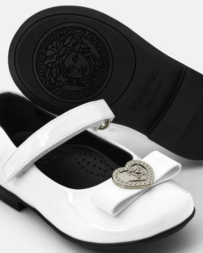 Versace Shoes Ribbon Heart Medusa Baby Ballerinas White 8211 Children Versace Shoes Ribbon Heart Medusa Baby Ballerinas White 8211 Children