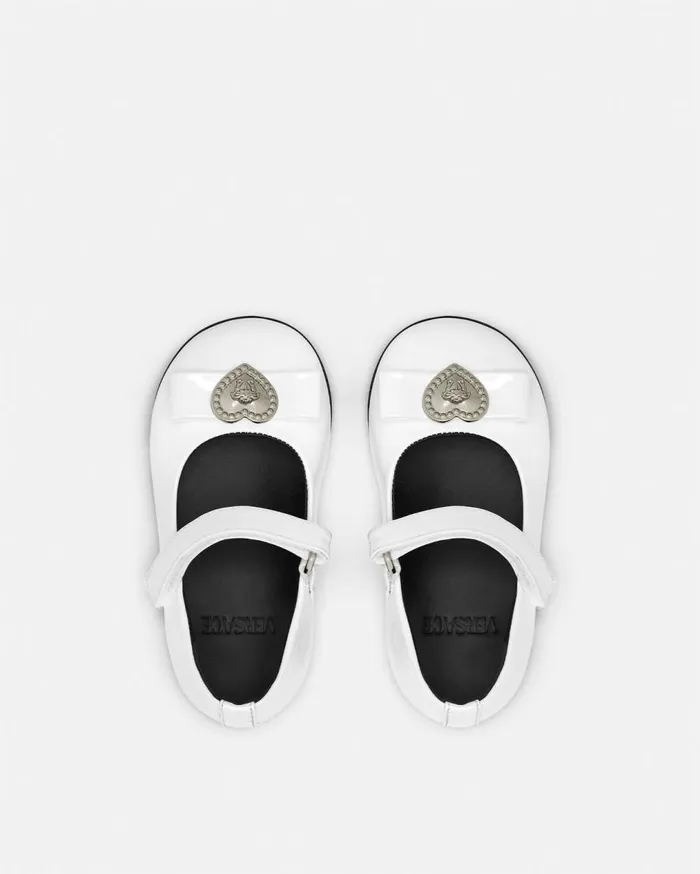 Versace Shoes Ribbon Heart Medusa Baby Ballerinas White 8211 Children Versace Shoes Ribbon Heart Medusa Baby Ballerinas White 8211 Children