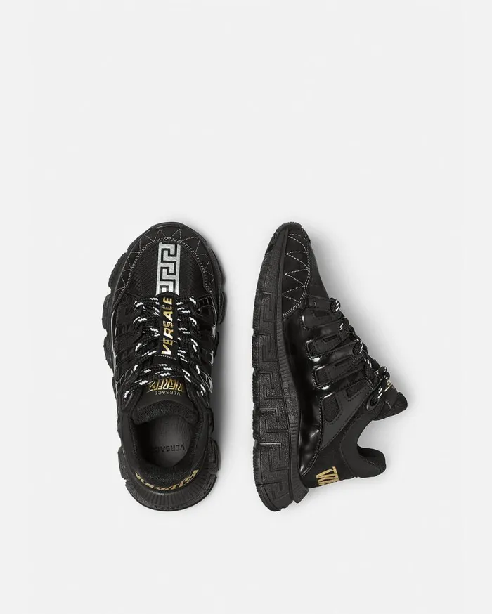 Versace Shoes Trigreca Kids Sneakers Blackgold 8211 Children Versace Shoes Trigreca Kids Sneakers Blackgold 8211 Children
