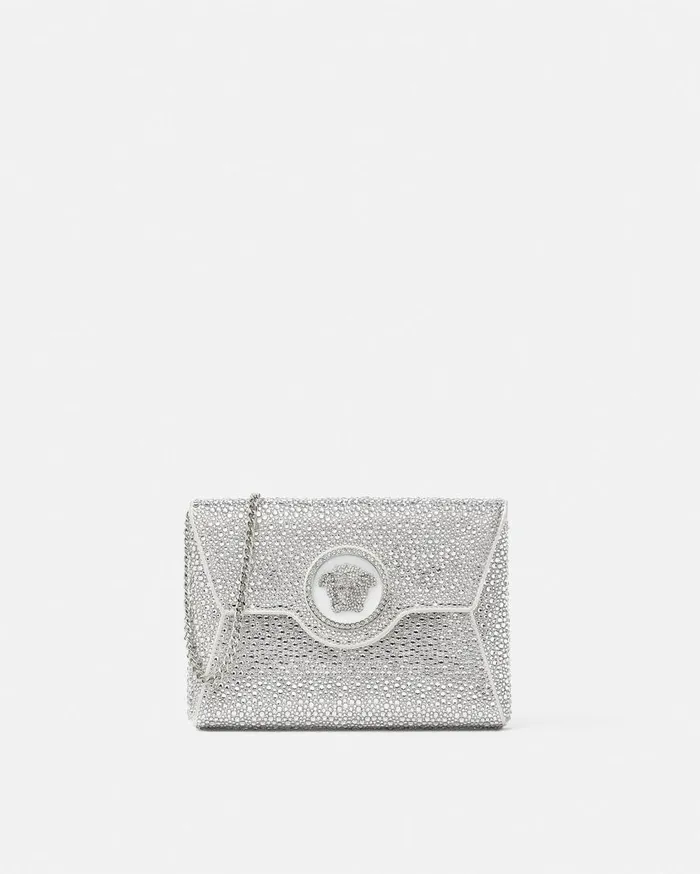 Versace Shoulder and Crossbody Crystal La Medusa Envelope Clutch White 8211 Women