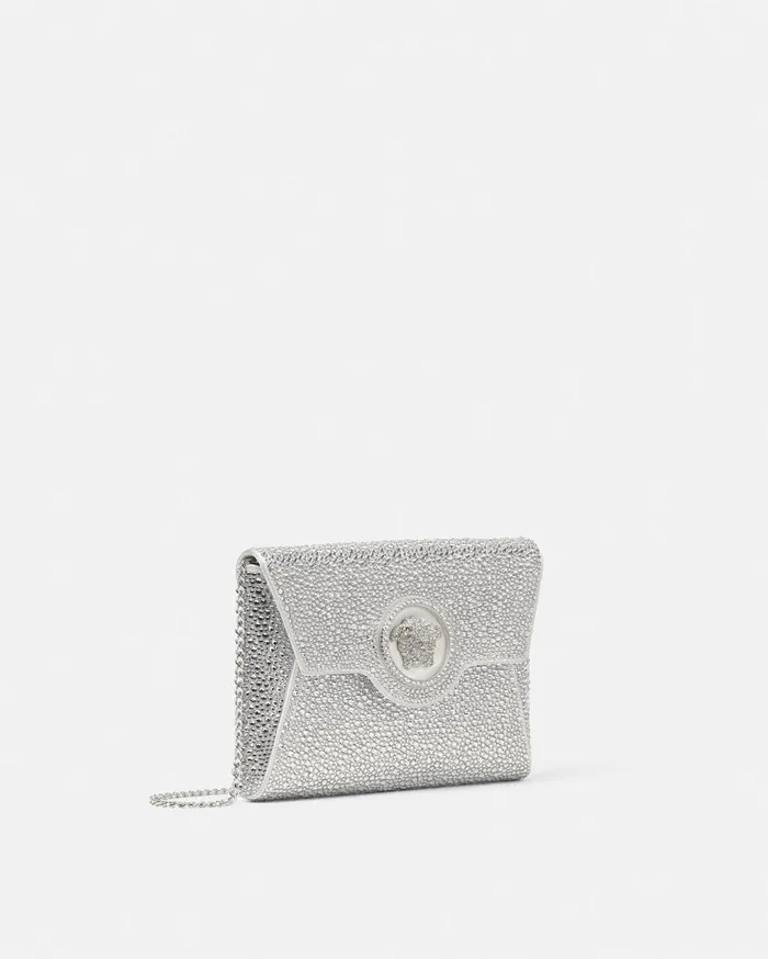 Versace Shoulder and Crossbody Crystal La Medusa Envelope Clutch White 8211 Women Versace Shoulder and Crossbody Crystal La Medusa Envelope Clutch White 8211 Women