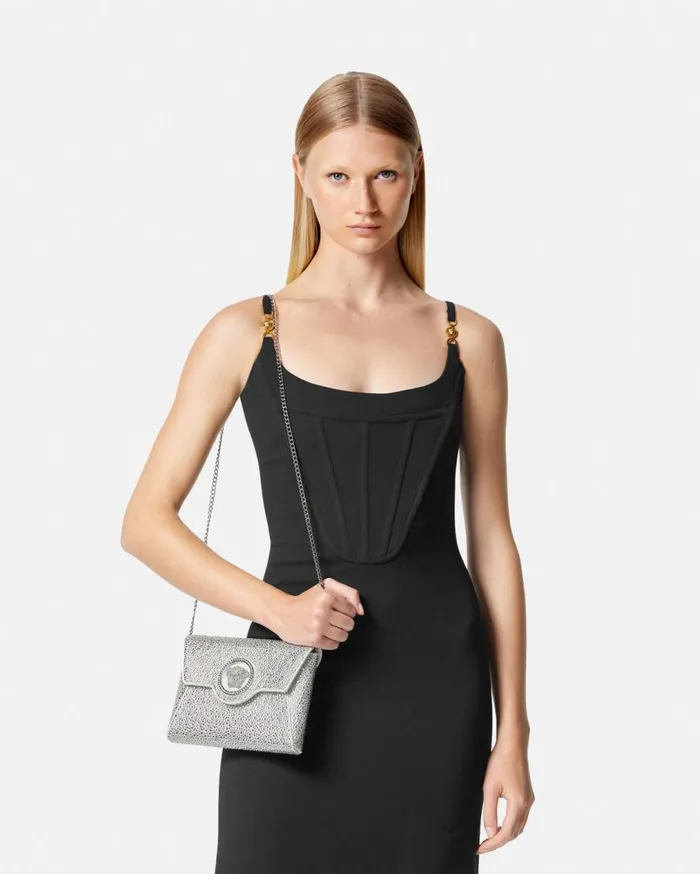Versace Shoulder and Crossbody Crystal La Medusa Envelope Clutch White 8211 Women Versace Shoulder and Crossbody Crystal La Medusa Envelope Clutch White 8211 Women