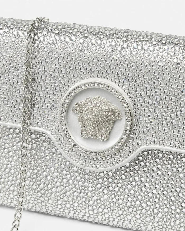 Versace Shoulder and Crossbody Crystal La Medusa Envelope Clutch White 8211 Women Versace Shoulder and Crossbody Crystal La Medusa Envelope Clutch White 8211 Women