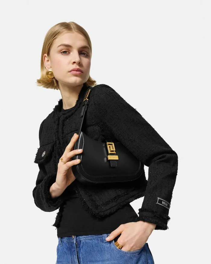 Versace Shoulder and Crossbody Greca Goddess Small Hobo Bag Blackgold 8211 Women Versace Shoulder and Crossbody Greca Goddess Small Hobo Bag Blackgold 8211 Women