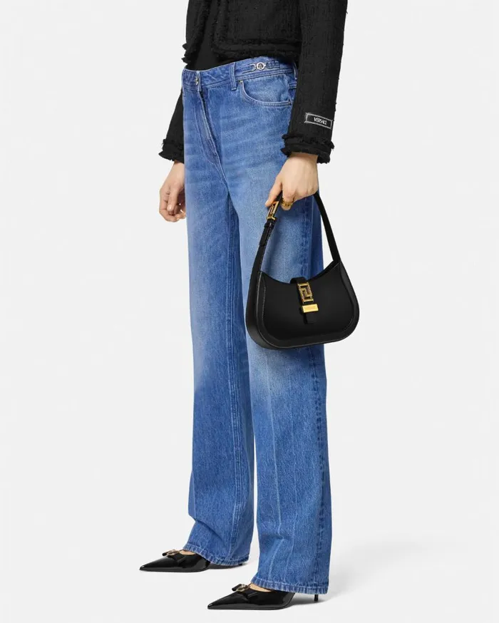 Versace Shoulder and Crossbody Greca Goddess Small Hobo Bag Blackgold 8211 Women Versace Shoulder and Crossbody Greca Goddess Small Hobo Bag Blackgold 8211 Women