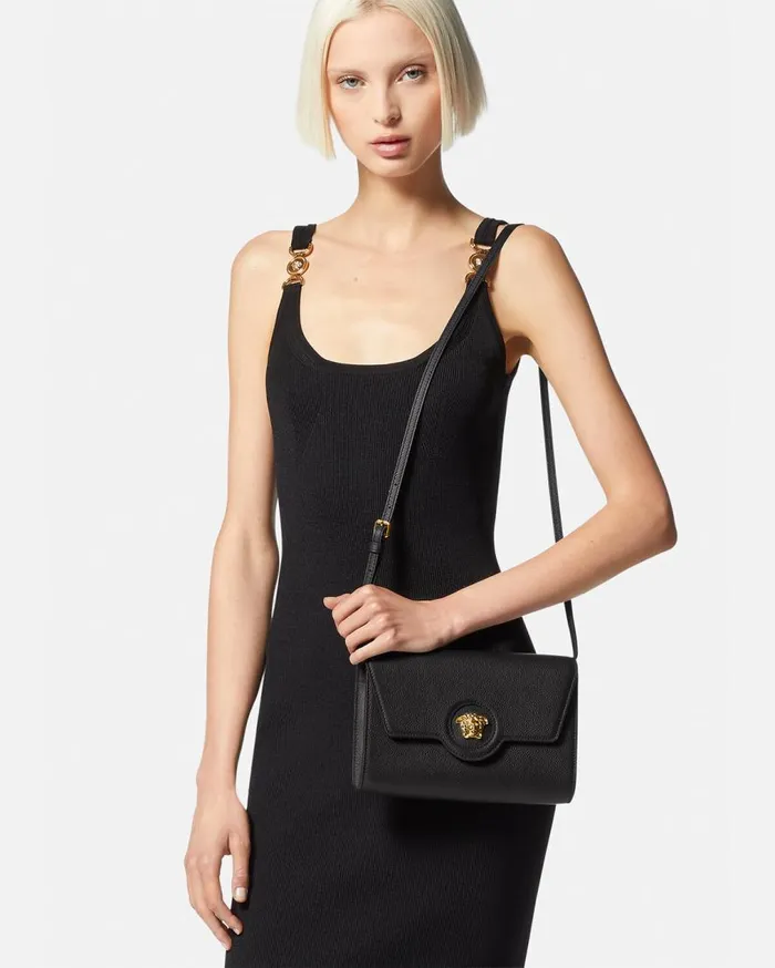 Versace Shoulder and Crossbody La Medusa Crossbody Bag Blackgold 8211 Women Versace Shoulder and Crossbody La Medusa Crossbody Bag Blackgold 8211 Women