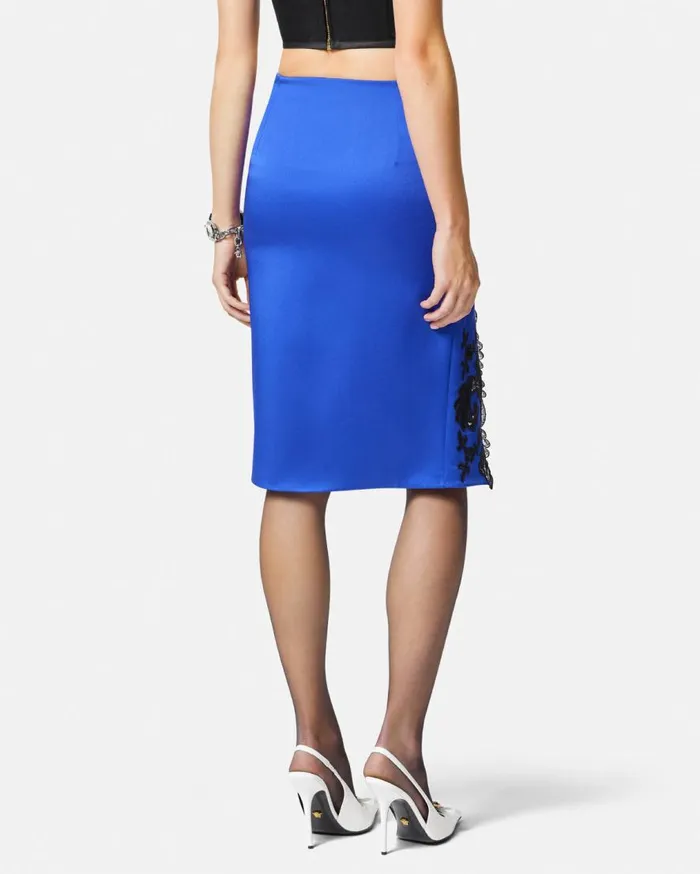 Versace Skirts Barocco Lace Midi Skirt Blue 8211 Women Versace Skirts Barocco Lace Midi Skirt Blue 8211 Women