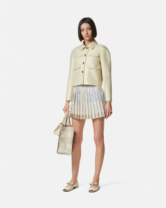 Versace Skirts Medusa Contrasto Silk Mini Skirt Beigeprint 8211 Women Versace Skirts Medusa Contrasto Silk Mini Skirt Beigeprint 8211 Women