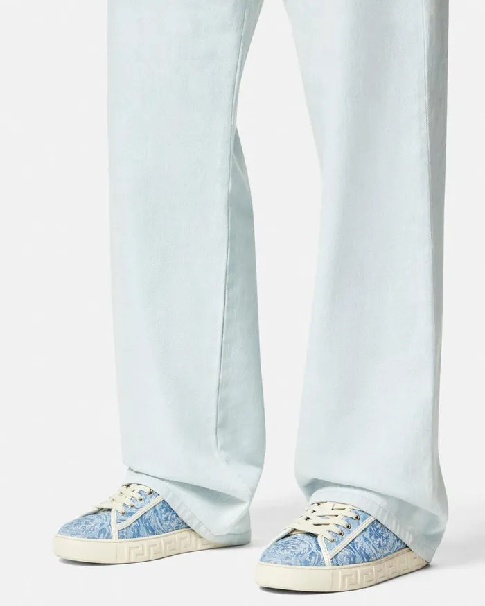 Versace Sneakers Barocco Greca Sneakers Light Blue 8211 Men Versace Sneakers Barocco Greca Sneakers Light Blue 8211 Men