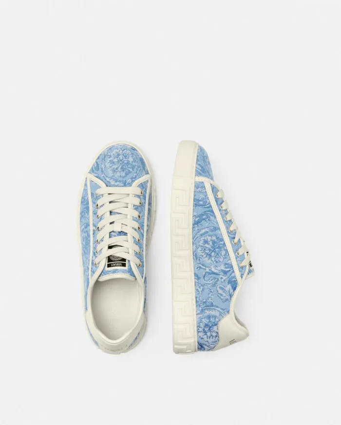 Versace Sneakers Barocco Greca Sneakers Light Blue 8211 Men Versace Sneakers Barocco Greca Sneakers Light Blue 8211 Men