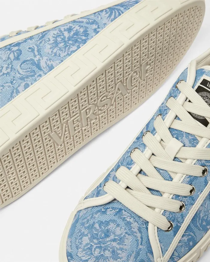 Versace Sneakers Barocco Greca Sneakers Light Blue 8211 Men Versace Sneakers Barocco Greca Sneakers Light Blue 8211 Men