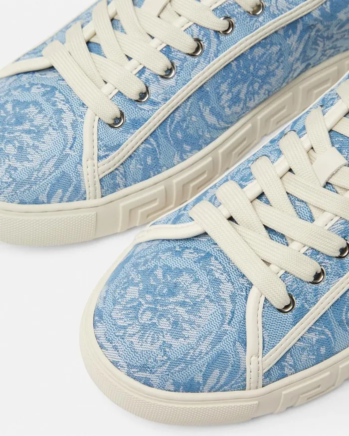 Versace Sneakers Barocco Greca Sneakers Light Blue 8211 Men Versace Sneakers Barocco Greca Sneakers Light Blue 8211 Men