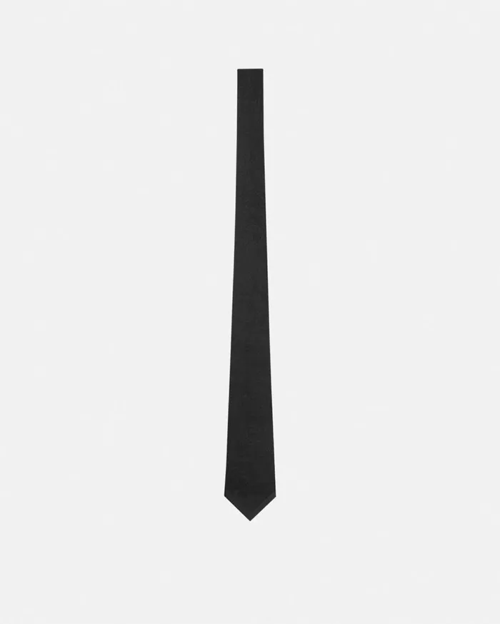 Versace Soft Accessories Barocco Jacquard Silk Tie Black 8211 Men