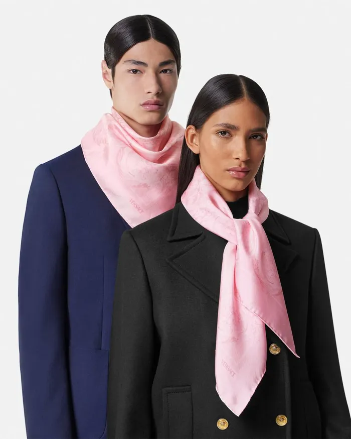 Versace Soft Accessories Year Of The Dragon Large Silk Foulard Pinkprint 8211 Women Versace Soft Accessories Year Of The Dragon Large Silk Foulard Pinkprint 8211 Women