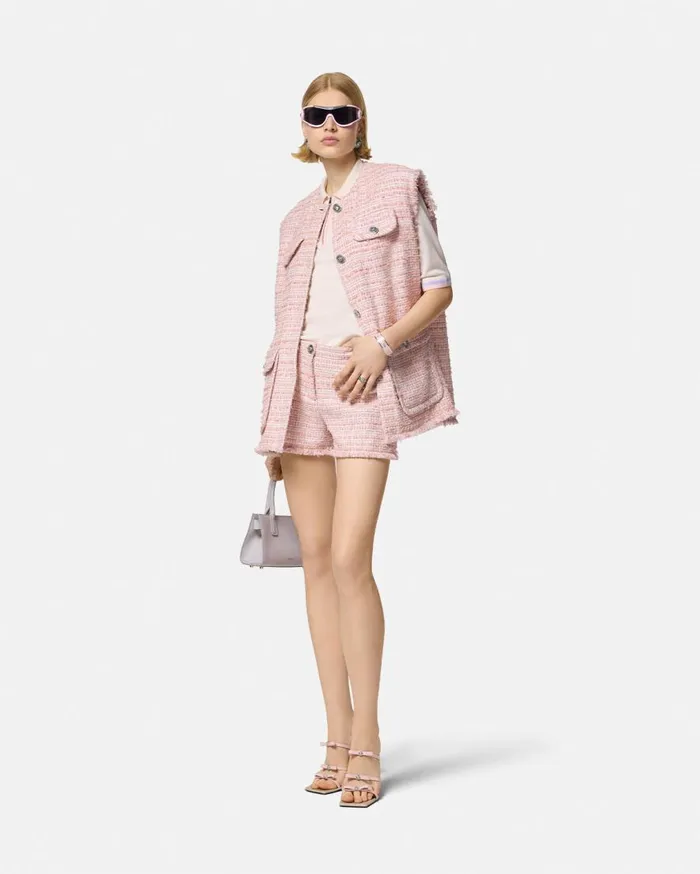 Versace Suits Tweed Mini Shorts Light Pink 8211 Women Versace Suits Tweed Mini Shorts Light Pink 8211 Women