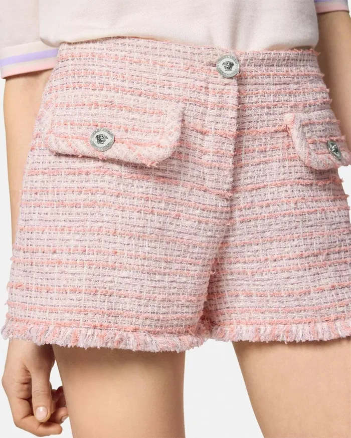 Versace Suits Tweed Mini Shorts Light Pink 8211 Women Versace Suits Tweed Mini Shorts Light Pink 8211 Women