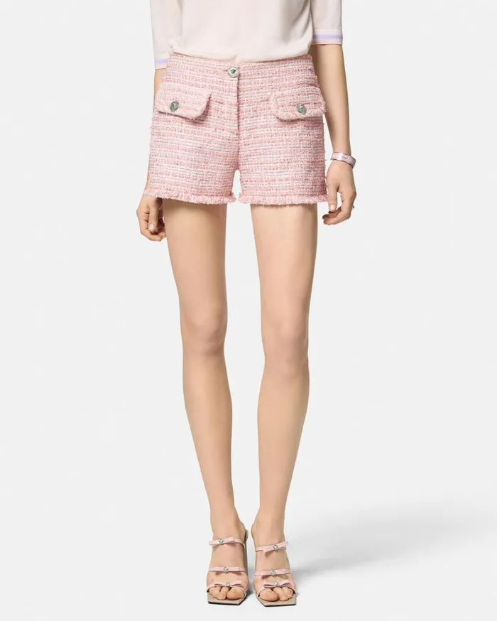 Versace Suits Tweed Mini Shorts Light Pink 8211 Women Versace Suits Tweed Mini Shorts Light Pink 8211 Women