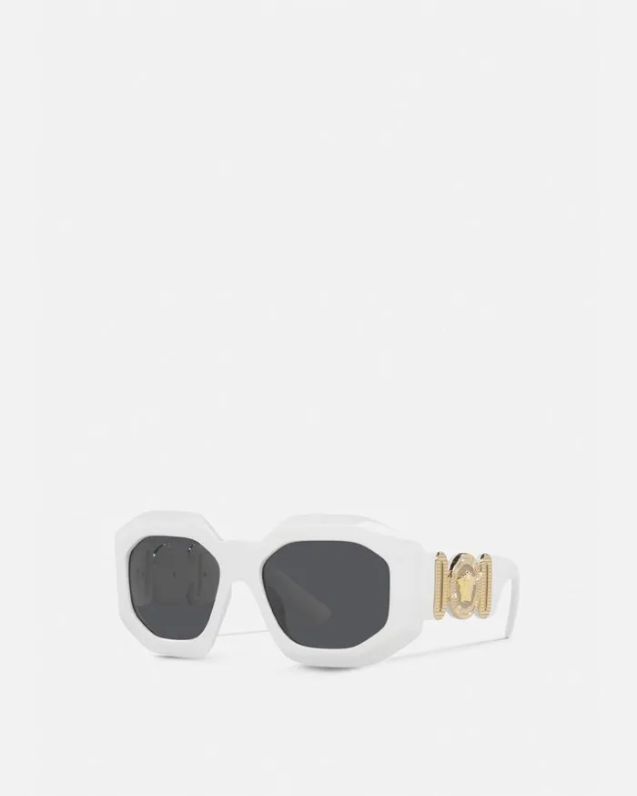 Versace Sunglasses Maxi Medusa Biggie Squared Sunglasses White 8211 Women