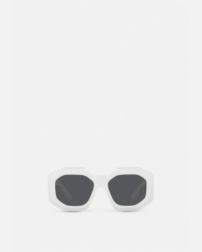 Versace Sunglasses Maxi Medusa Biggie Squared Sunglasses White 8211 Women Versace Sunglasses Maxi Medusa Biggie Squared Sunglasses White 8211 Women